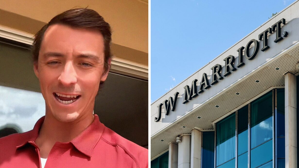 man shares hotel experience (l) JW Marriott hotel (r)