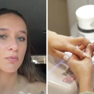 Alt: woman shares salon experience (l) woman at nail salon (r)