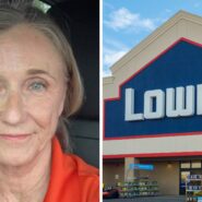 woman shares cheap but useful store purchase (l) Lowe's storefront (r)