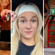 bartender mixing drink (l) woman shares drinks she hates to make (c) Twin Peaks entrance (r)