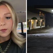 woman shares gas station experience at night (l) gas station (r)