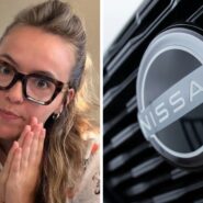 woman shares Nissan issue (l) Nissan steering wheel (r)