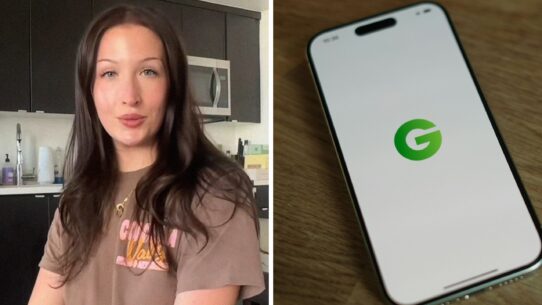 woman shares Groupon scam experience (l) Groupon app (r)