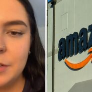 woman shares Amazon purchase issue (l) Amazon office (r)