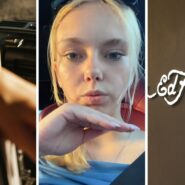 Alt: check-in suitcases (l) woman shares suitcases issue (c) Ed Hardy storefront (r)