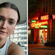 woman shares Walgreens issue (l) Walgreens storefront (r)