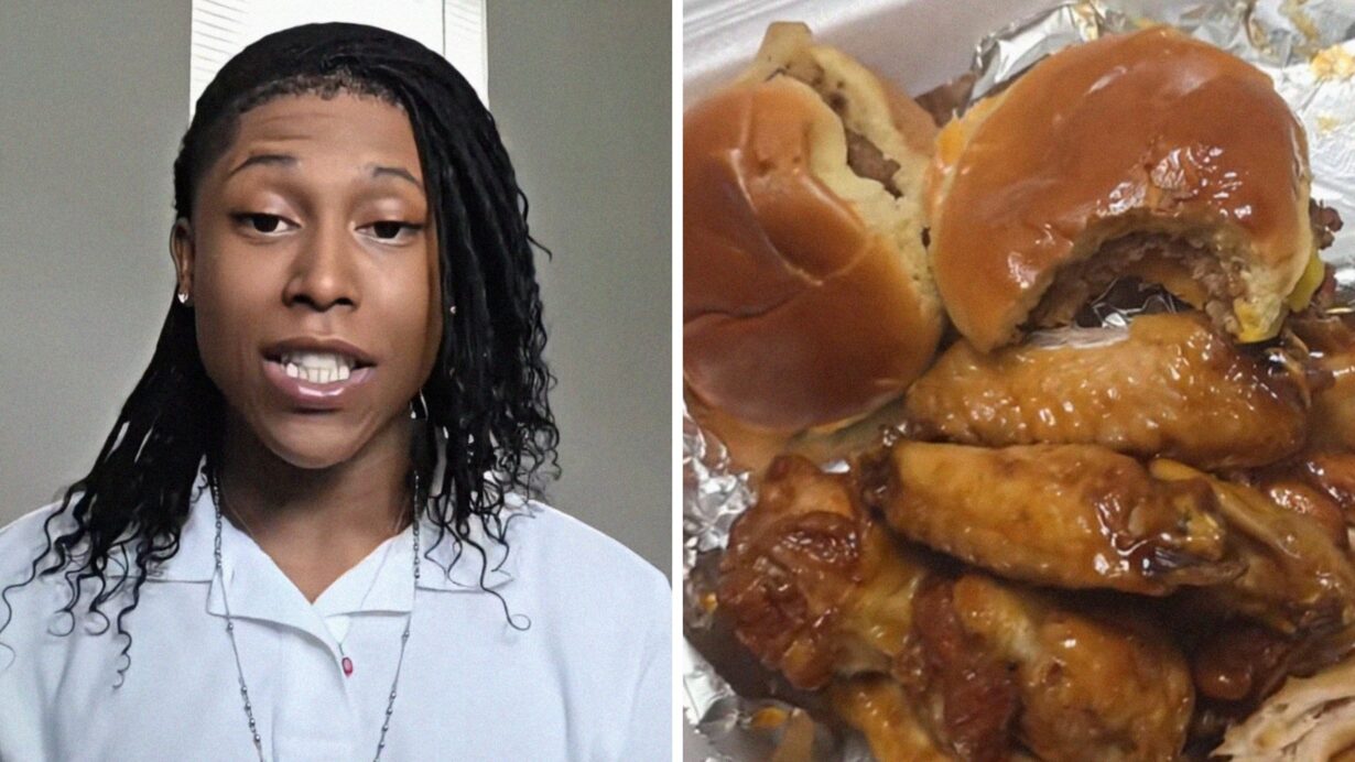 Restaurant customer shares food issue (l) Mini burgers and wings (r)