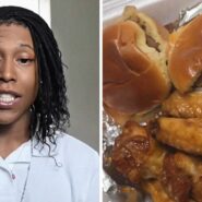 Restaurant customer shares food issue (l) Mini burgers and wings (r)