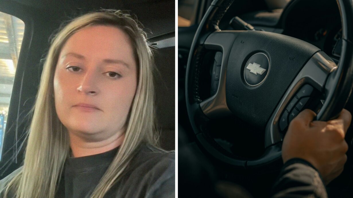 woman shares car issues (l) Chevrolet driver (r)