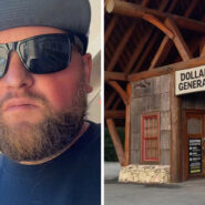 man shares Dollar General experience (l) Dollar General storefront (r)