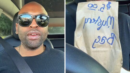 man shares liquor store encounter (l) $5 mystery bag (r)