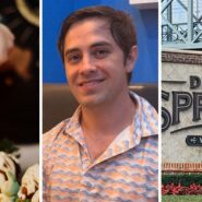 birthday candle (l) man goes to disney springs for his birthday (c) Disney springs entrance (r)