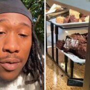 man shares food shopping observation (l) fudgy brownies (r)