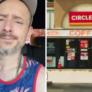 man shares circle K experience (l) Circle K store (r)