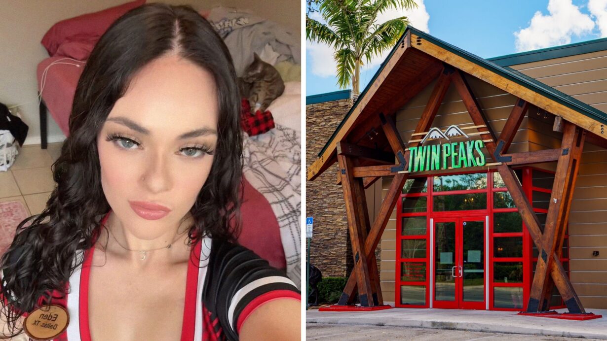 woman shares how she lost her job (l) Twin Peaks entrance (r)