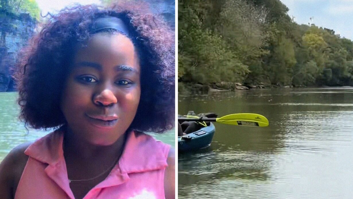 woman shares kayaking experience (l) kayaking setting (r)