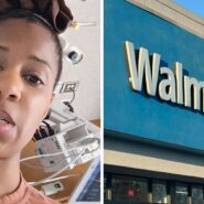 woman shares walmart experience (l) walmart storefront (r)