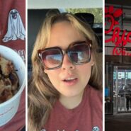 grilled nuggets from Chick-fil-A (l) woman shares order issue (c) Chick-fil-A fast food (r)