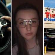 Ford driver (l) woman shares car experience (c) Firestone garage (r)