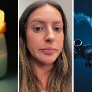 breast milk in a bottle (l) woman shares travelling experience (c) Delta airlines (r)
