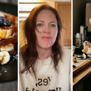French toast (l) woman shares marriage experience (c) man cooking breakfast (r)