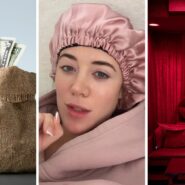 bag of cash (l) woman shares Midnight ballerina experiences (c) dance club (r)