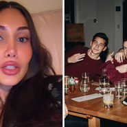 woman shares her opinion on older men (l) group of men (r)