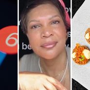 message request (l) woman shares owning a small business experiences (c) Caviar catering (r)