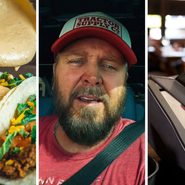 Mexican Tacos (l) man shares eating out experience (c) Food bill (r)