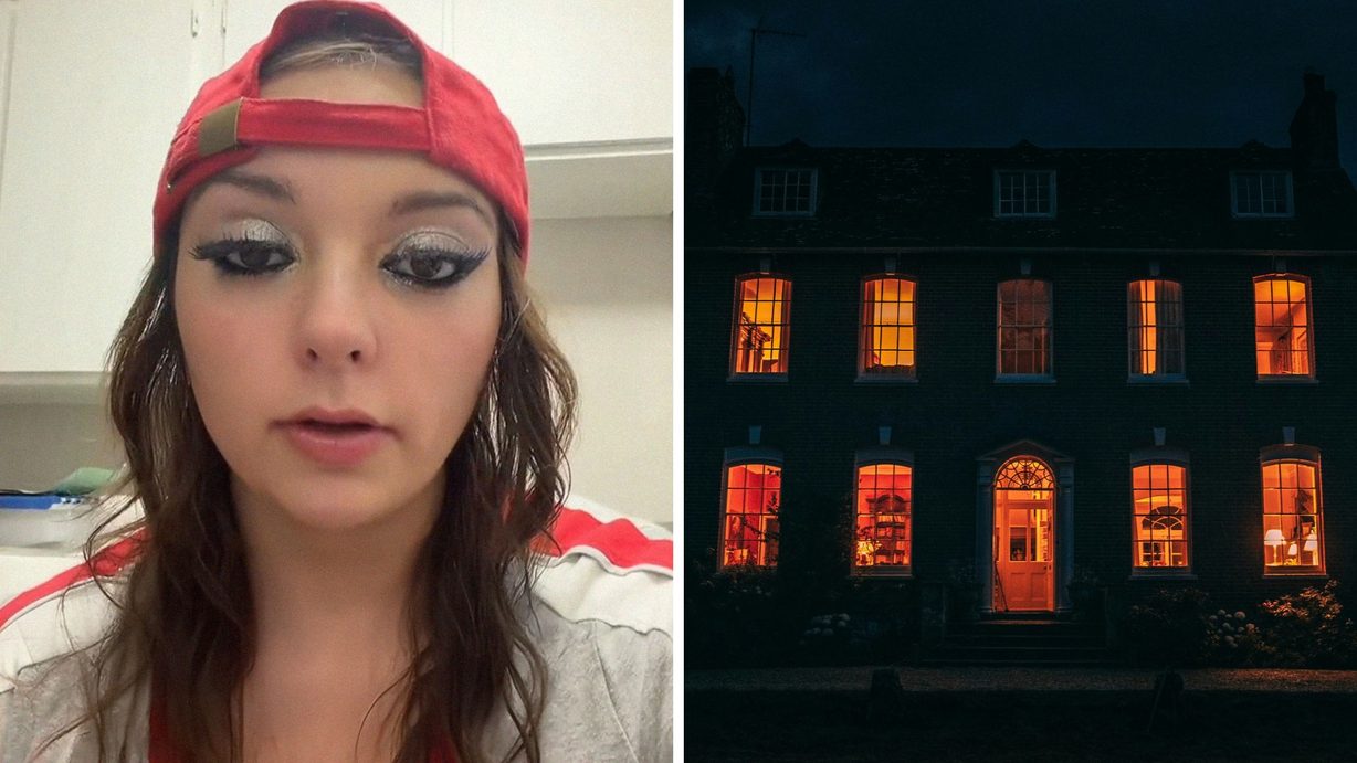 woman shares haunted house experience (l) haunted house (r)