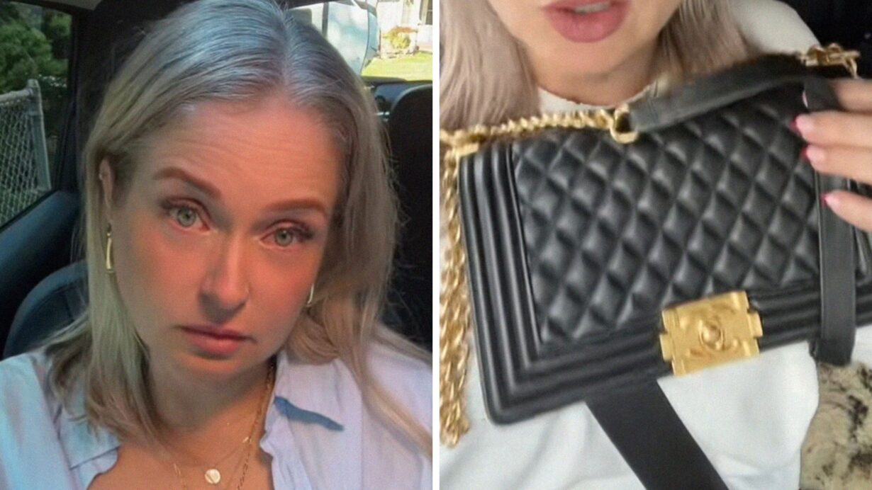 woman shares purse purchase issue (l) Chanel purse (r)